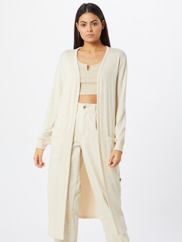 Cream Knitted Coat 'Sally' in White: front