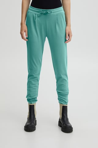 ICHI Tapered Pants 'Kate' in Green: front