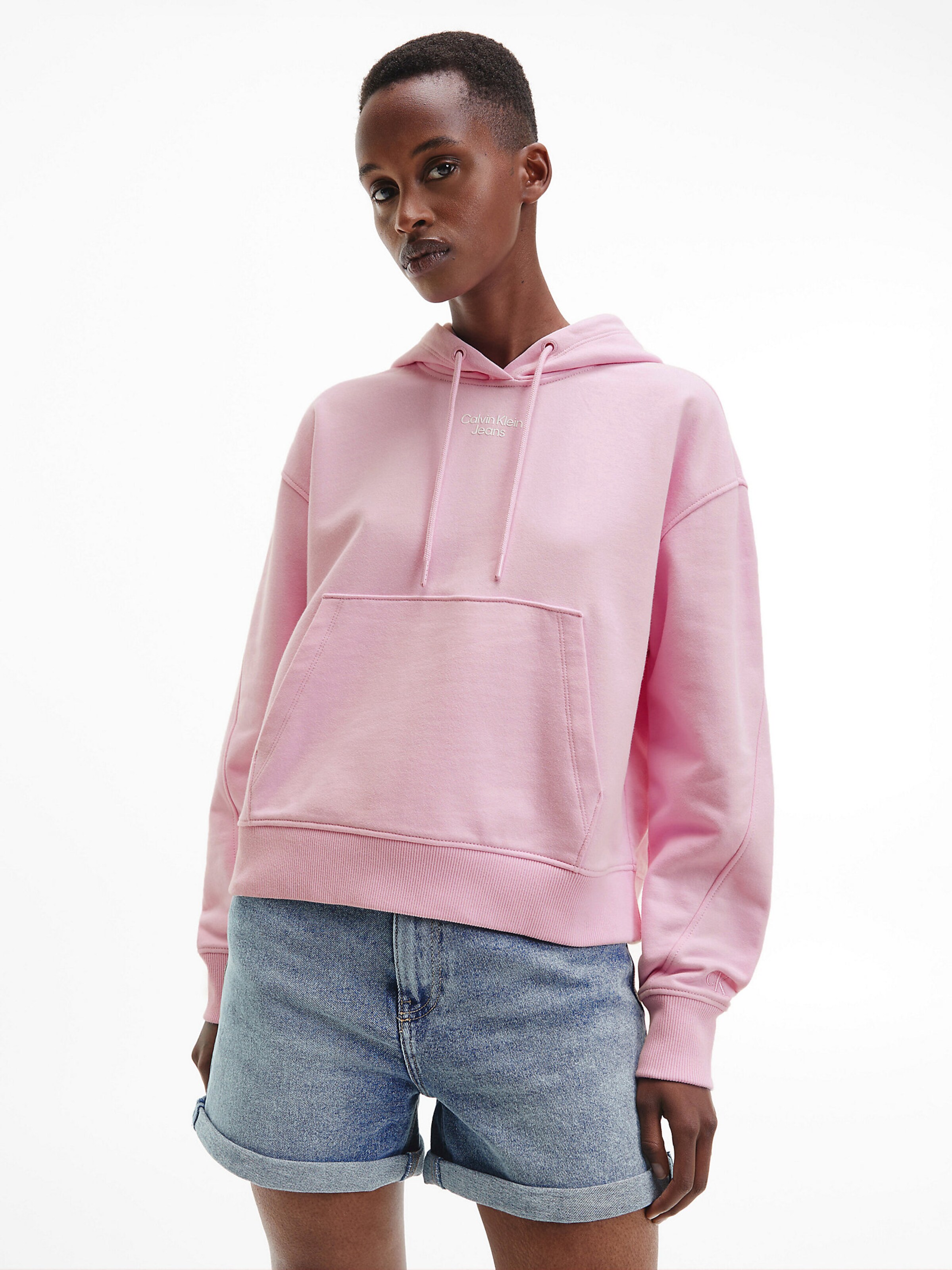 Frauen Sweat Calvin Klein Jeans Sweatshirt in Pink, Rosa - XM92953