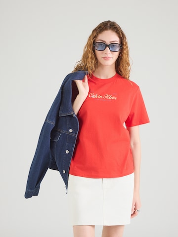 Calvin Klein Jeans Majica 'CLASSIC' | rdeča barva: sprednja stran