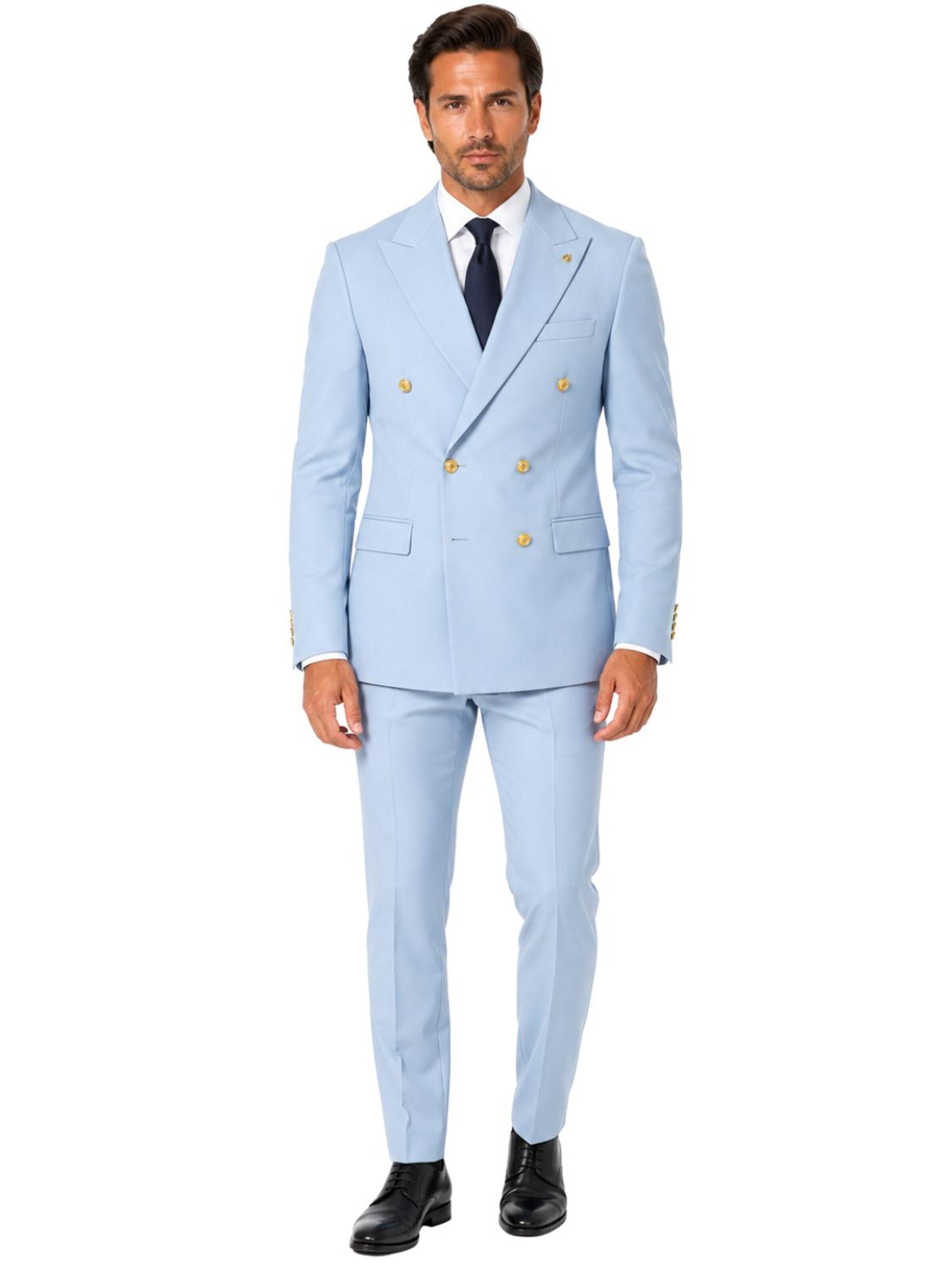 Guild Suit 'Slim Fit Zweireiher Anzug - Metallknopf' in 46 in Light blue, Item view
