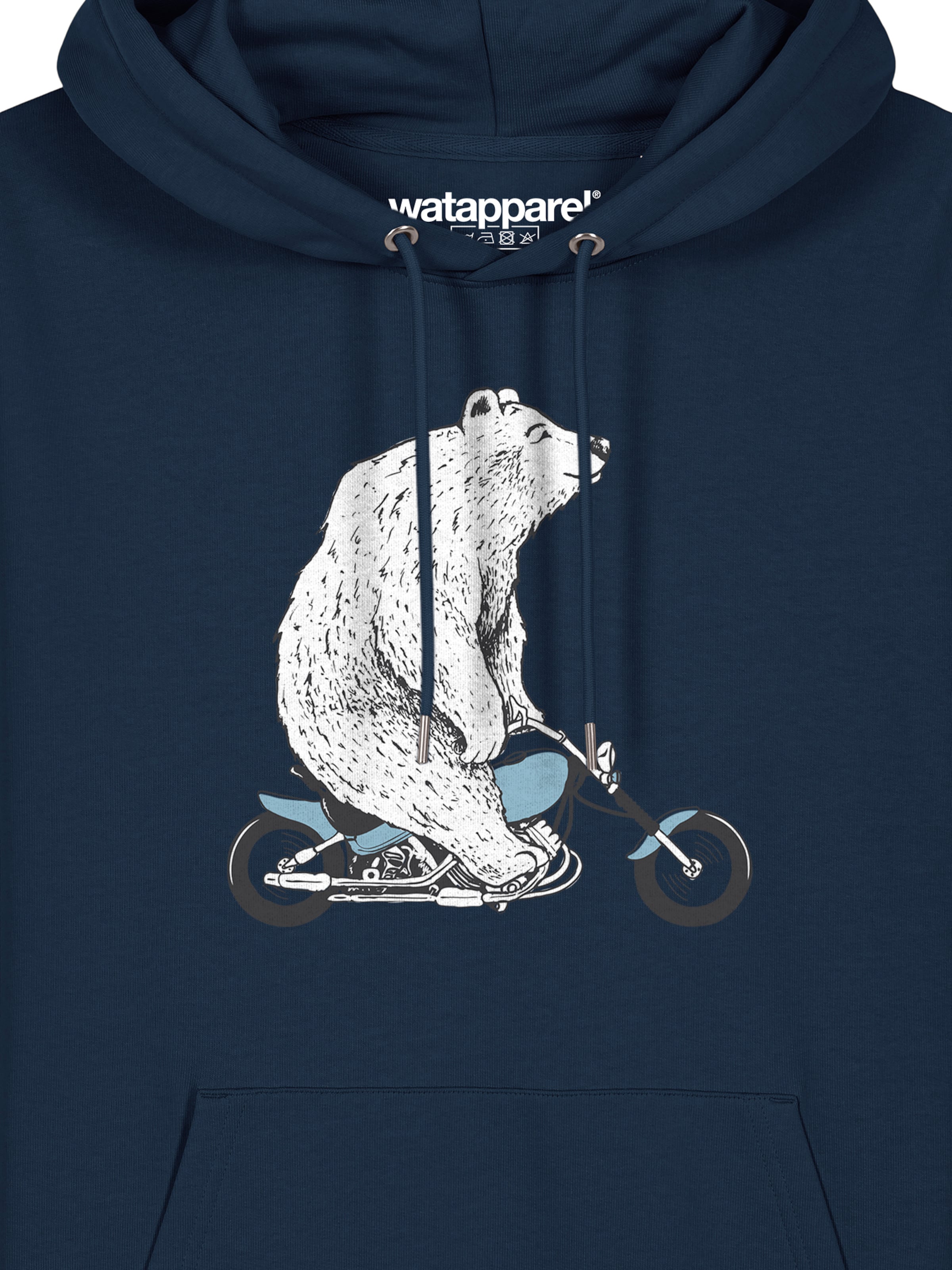 Watapparel Sweatshirt 'Bär auf Bike' in Blauw