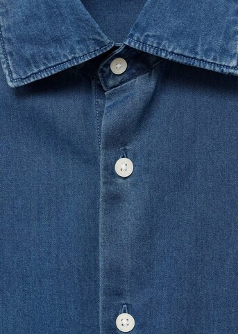 MANGO MAN Regular Fit Hemd 'Chambre' in Blau