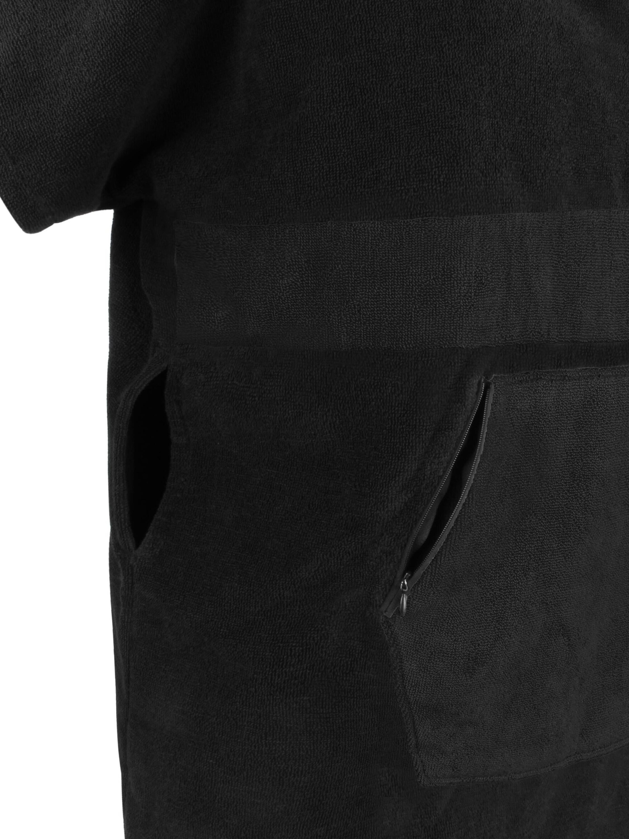 normani Badjas kort ' Surfer Poncho ' in Zwart