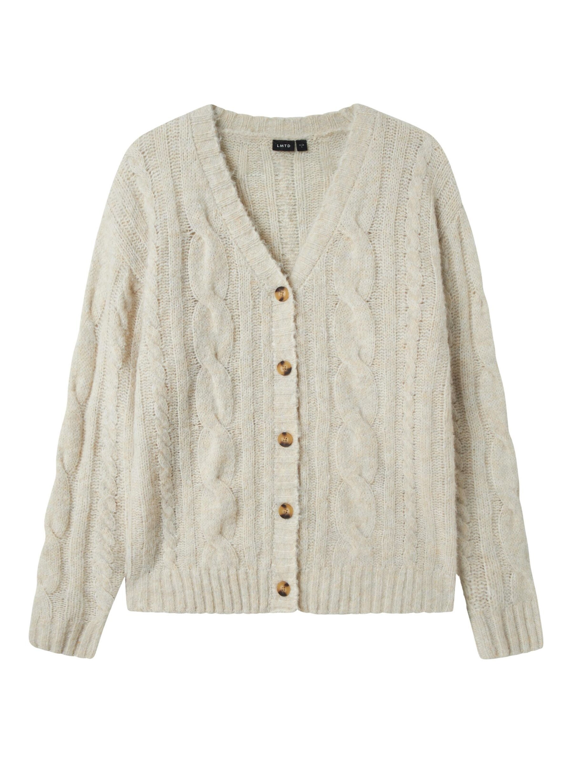 LMTD Gebreid vest in Beige: voorkant