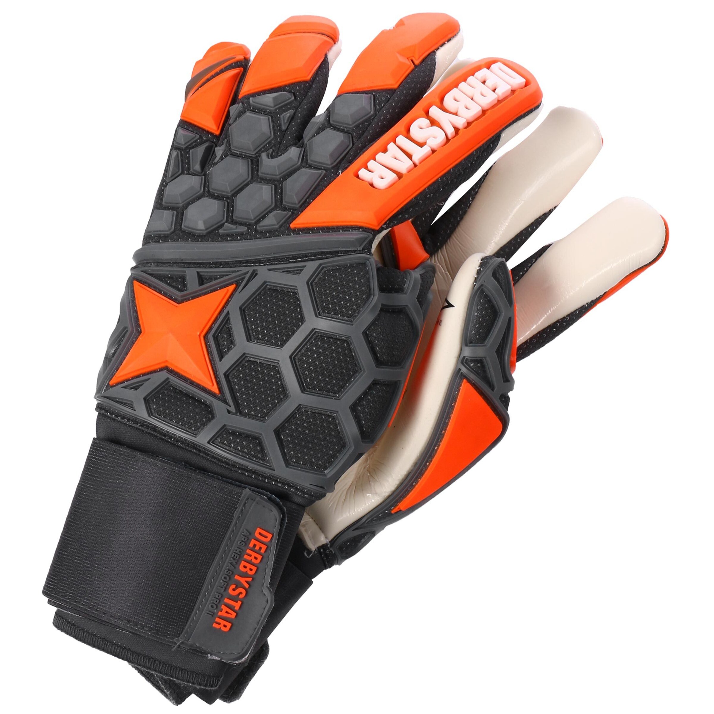 DERBYSTAR Sportovní rukavice 'Hexasoft Pro II' – šedá: přední strana