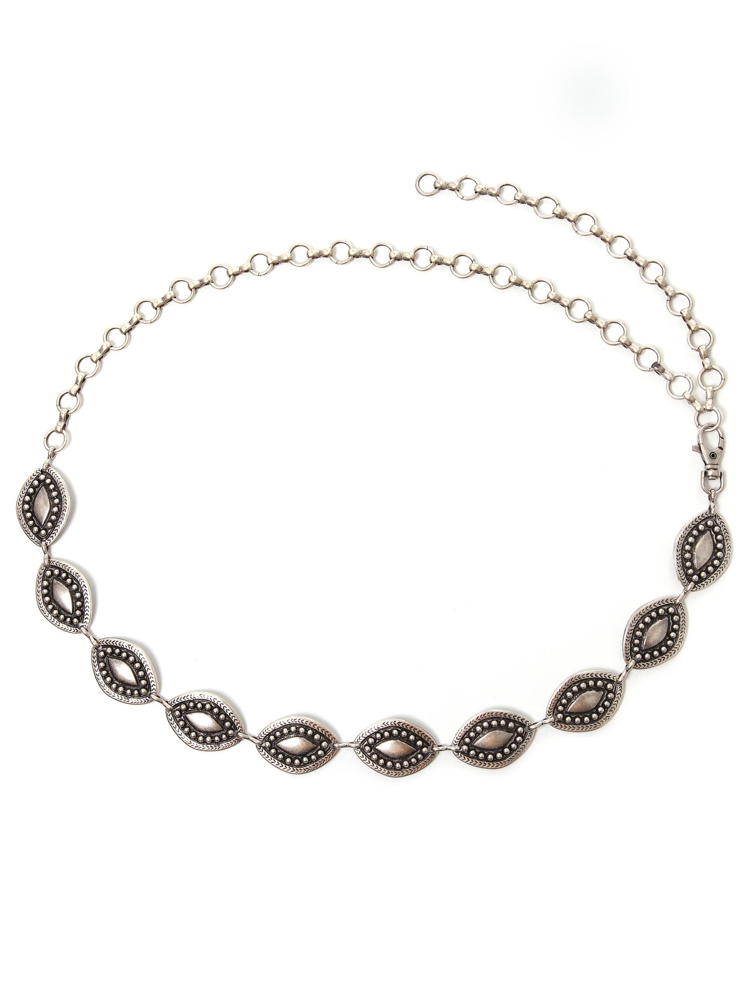 COLLEZIONE ALESSANDRO Belt 'Enrica' in Silver: front