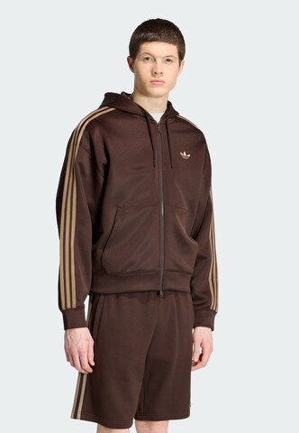 Veste de survêtement 'Adicolor' ADIDAS ORIGINALS en marron : devant