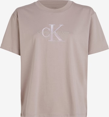 T-shirt Calvin Klein Jeans en beige : devant