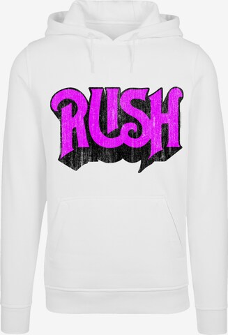 F4NT4STIC Sweatshirt 'Rush Rock Band Distressed Logo' in Wit: voorkant