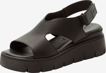 Sandales Tamaris en noir : devant