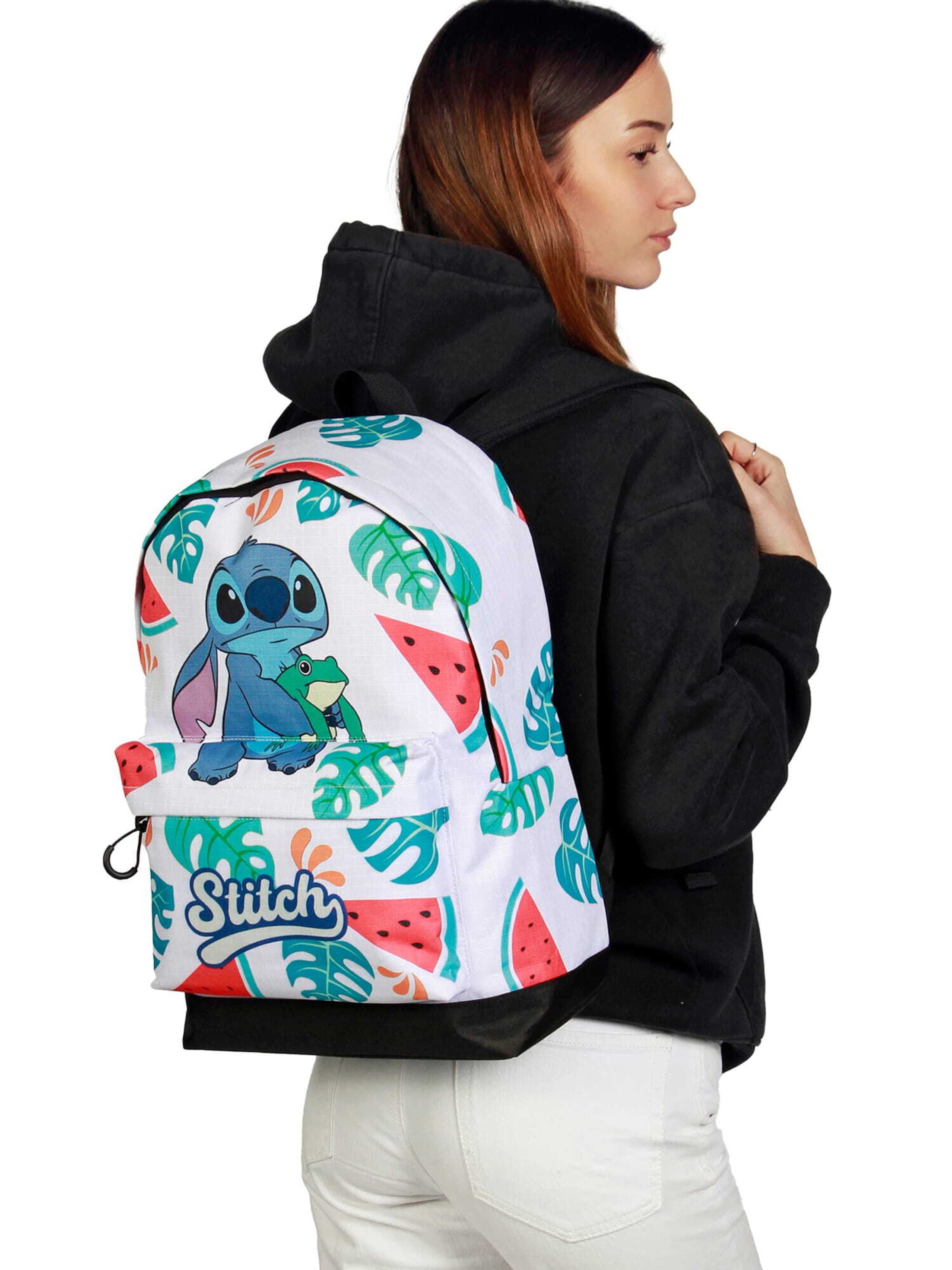 DISNEY Backpack 'Lilo & Stitch' in White: front