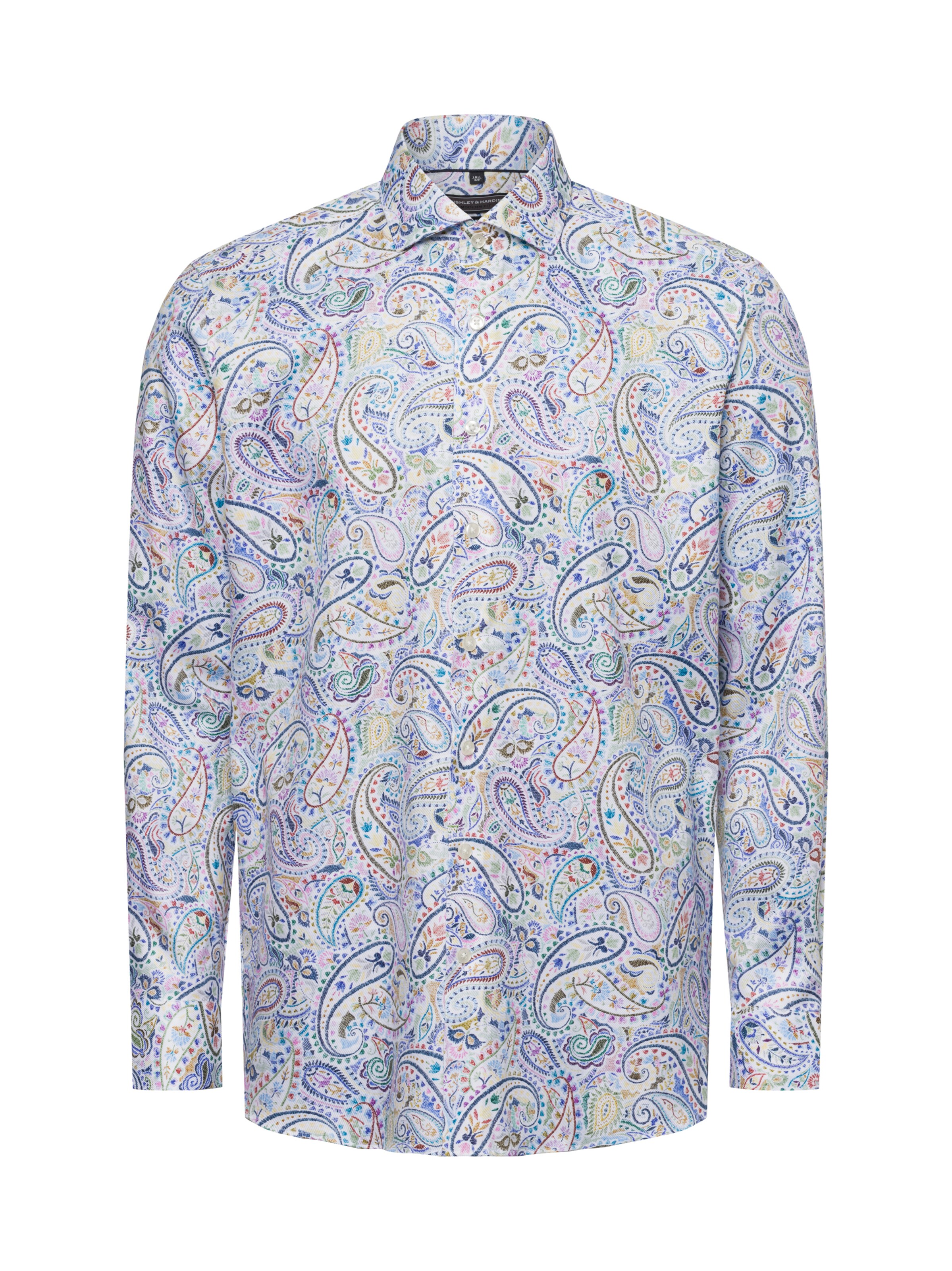 Finshley & Harding Regular fit Button Up Shirt in White: front