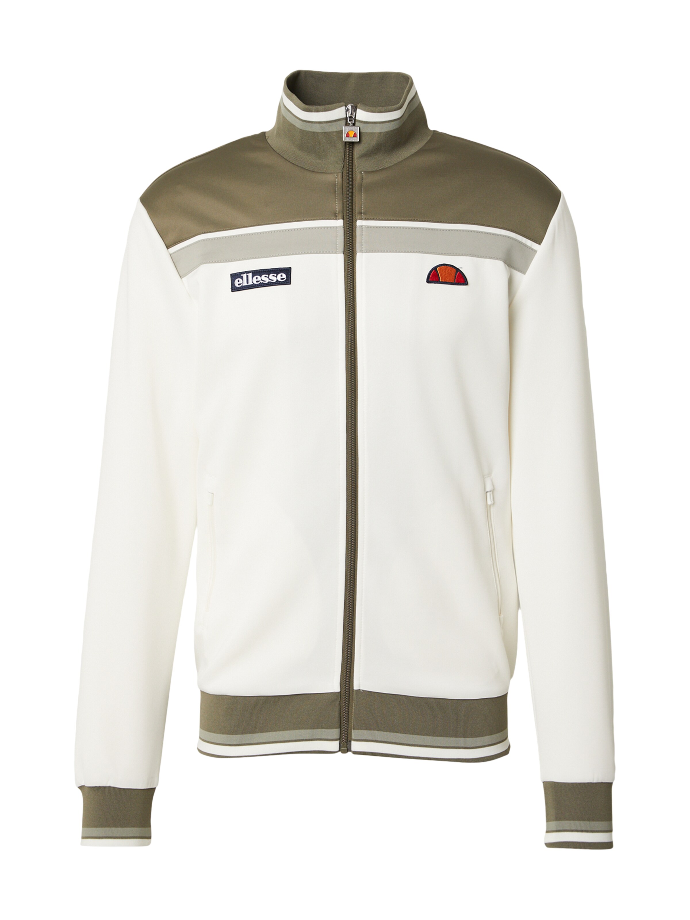 ELLESSE Jopa na zadrgo 'VIGNOLA' v velikosti XS  | kaki / pastelno zelena / off-bela barva, Prikaz izdelka