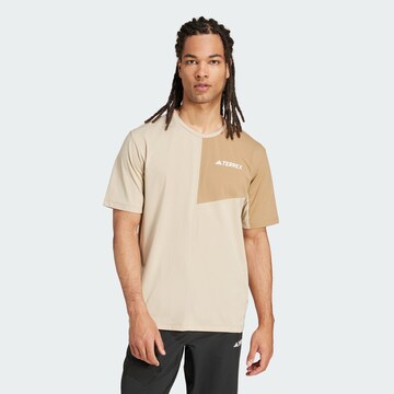 ADIDAS TERREX Performance Shirt 'Multi' in Beige: front