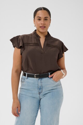 KAFFE CURVE Bluse 'Ronja' i brun: forside