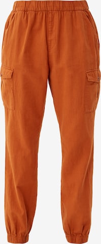 QS Regular Cargo Pants in Orange: front