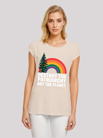 F4NT4STIC Shirt 'Internationaler Frauentag Feminismus und Umwelt' in Beige: front
