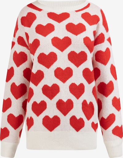 Megztinis iš MYMO, spalva – raudona / balta, Prekių apžvalga