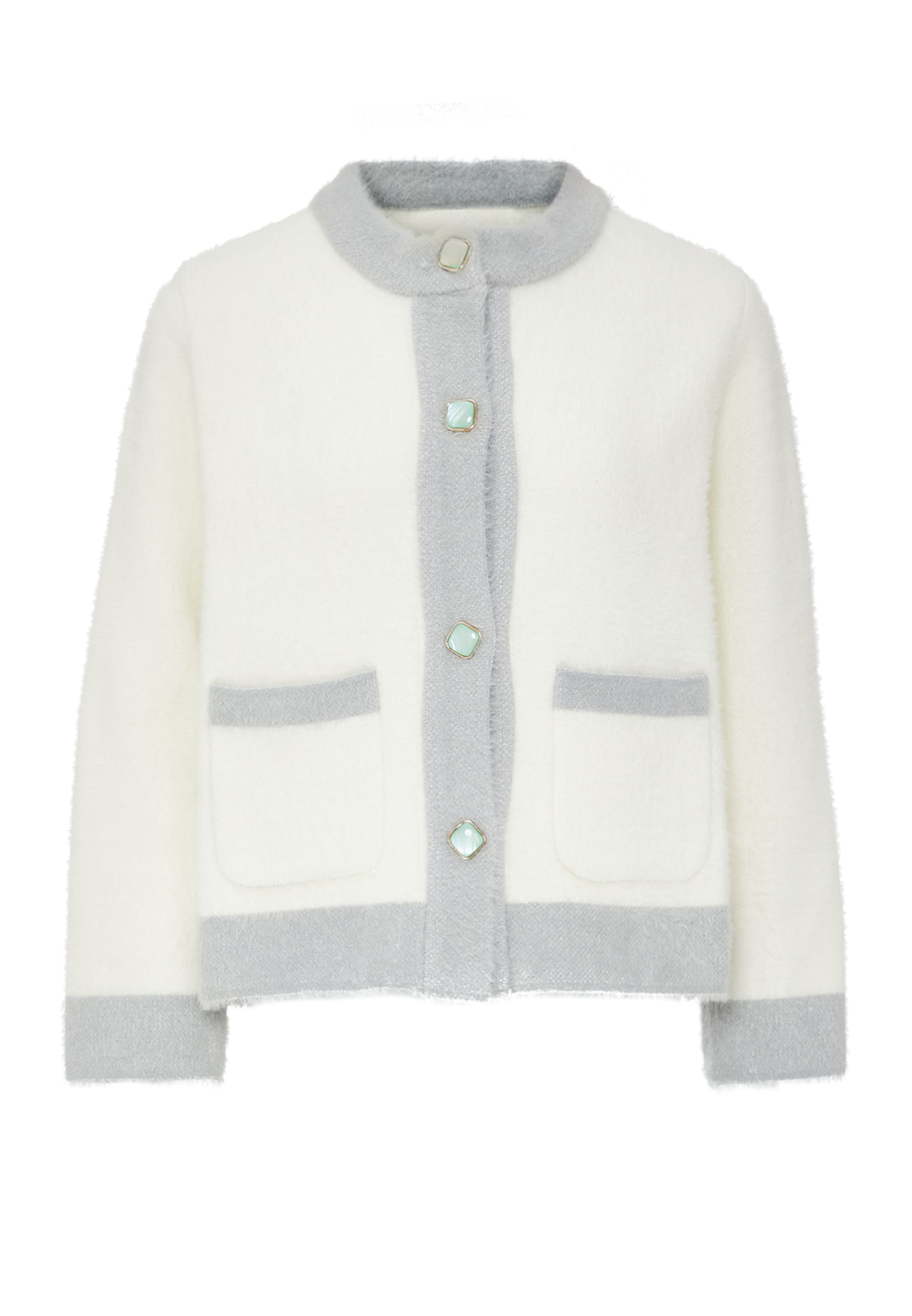 ZITHA - Casaco de malha em branco: frente