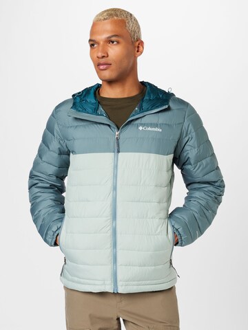 COLUMBIA Outdoorjas 'Powder Lite Hooded' in Blauw: voorkant