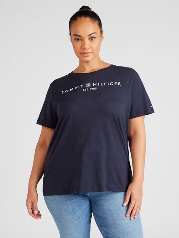 Tommy Hilfiger Curve T-shirt i blå: framsida