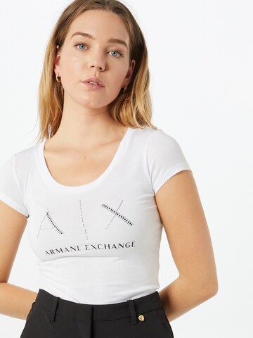 ARMANI EXCHANGE T-shirt i vit: framsida