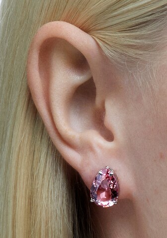 Boucles d'oreilles 'Gema' Swarovski en rose : devant