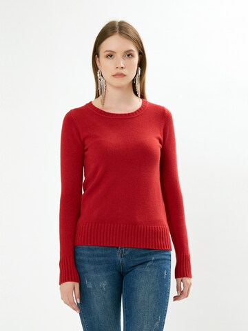 Influencer Pullover in Rot: predná strana