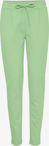 Coupe slim Pantalon 'KATE' ICHI en vert : devant