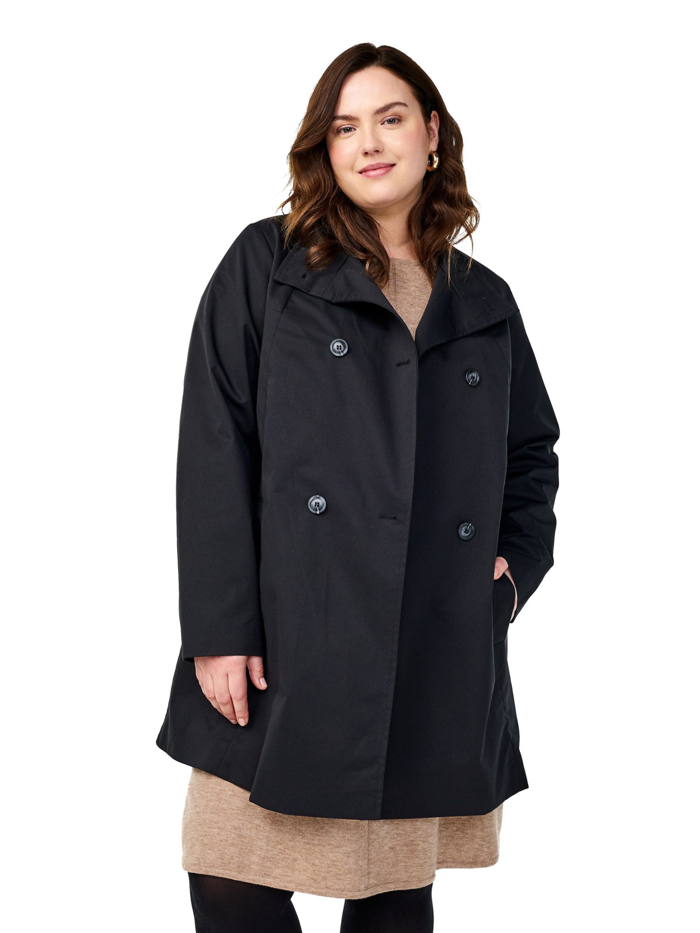 Manteau mi-saison 'Cavalencia' Zizzi en noir