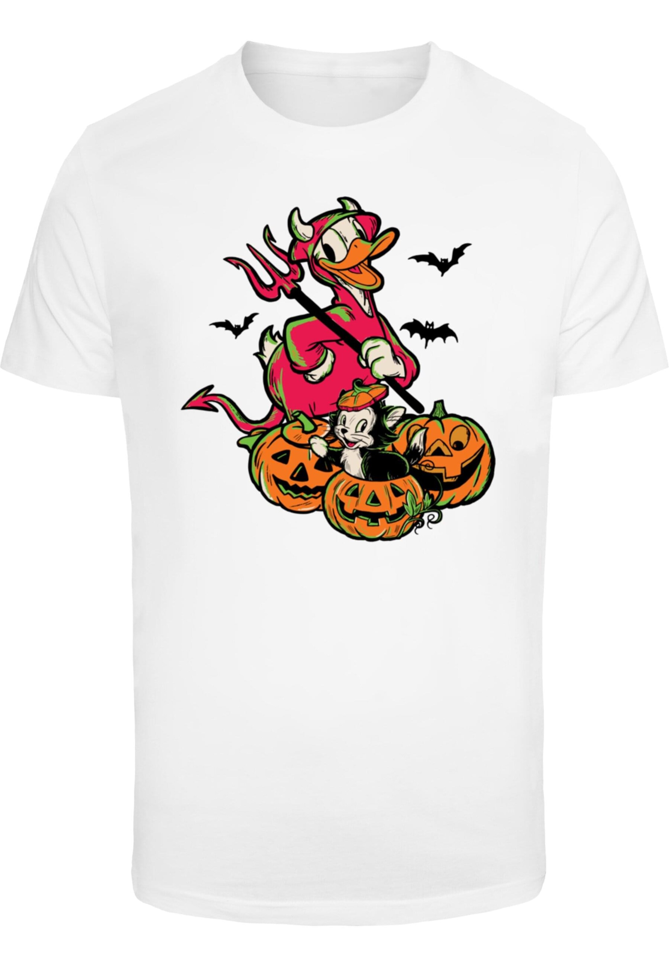 T-Shirt 'Donald Duck - Halloween Devil' ABSOLUTE CULT en blanc : devant