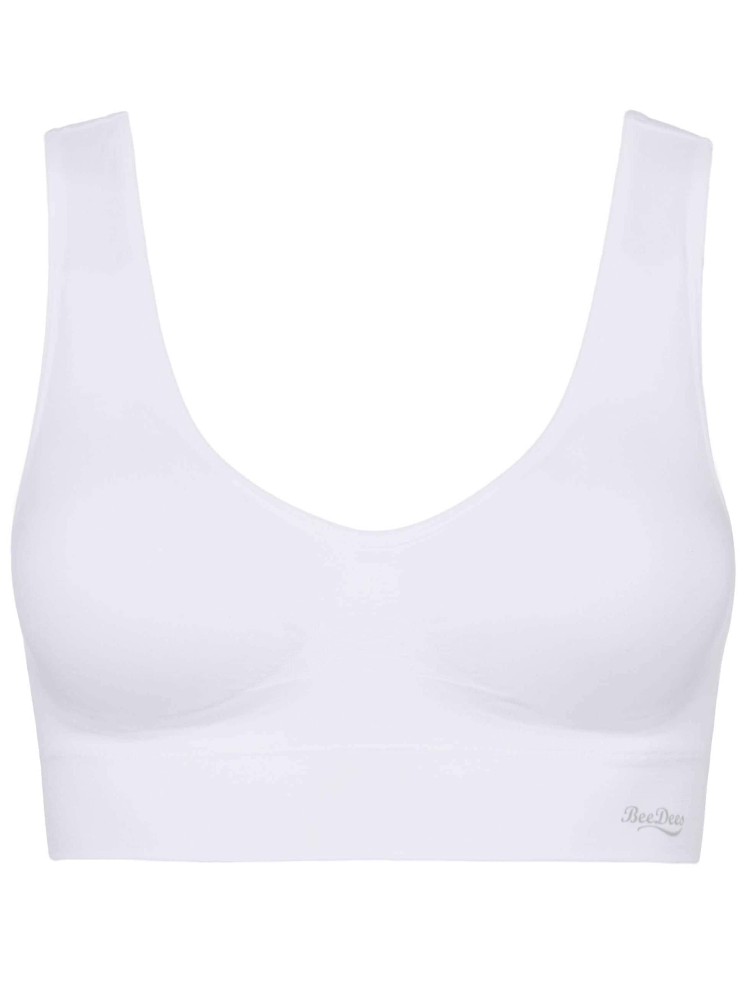 BeeDees Top 'Bustier Comfee Crop Top' in White: front