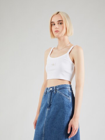 Calvin Klein Jeans tavaline Topp, värv valge: eest vaates