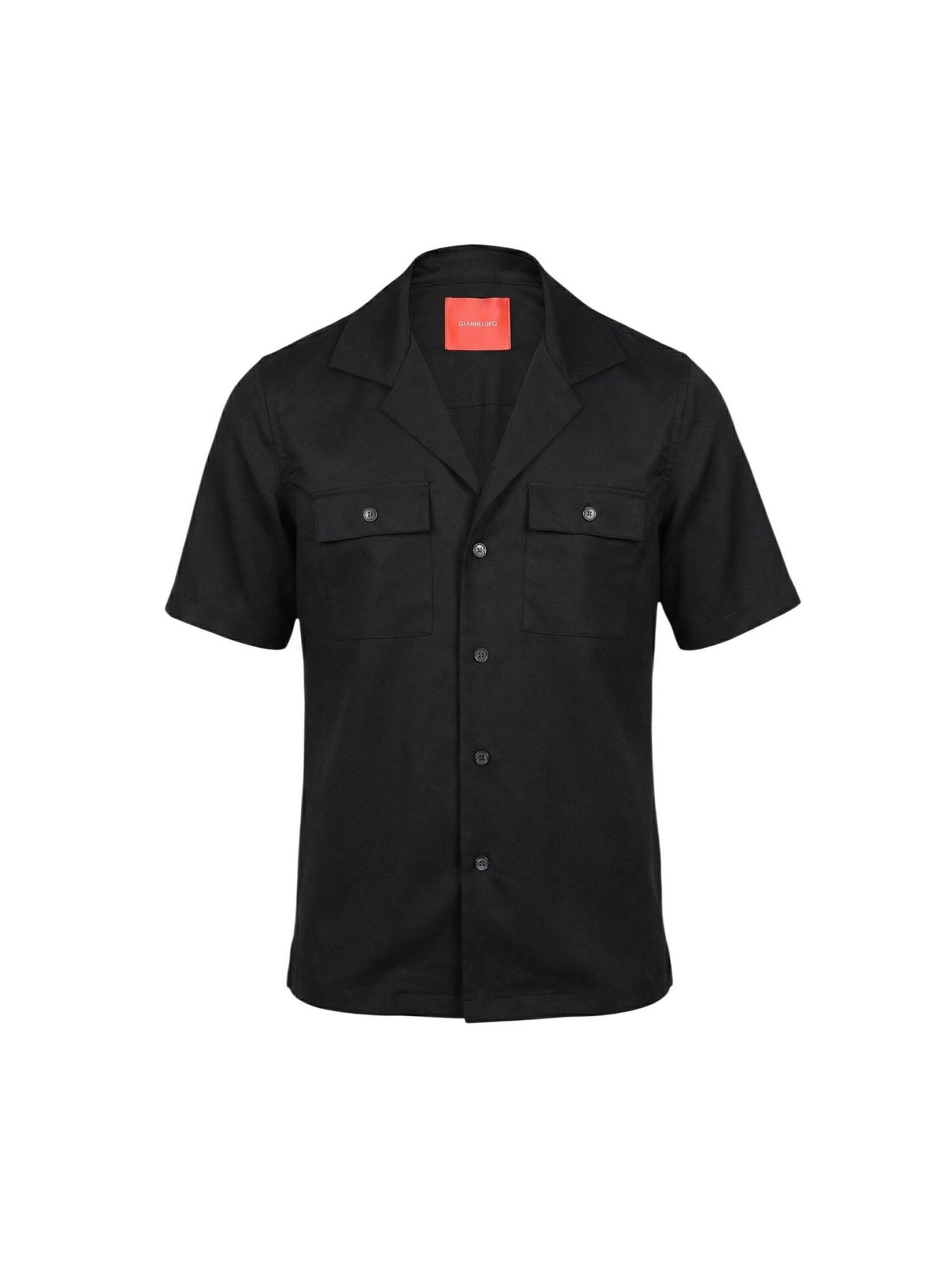 Regular fit Camicia di Gianni Lupo in nero: frontale