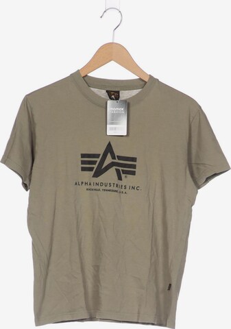 ALPHA INDUSTRIES T-Shirt M in Grün: predná strana