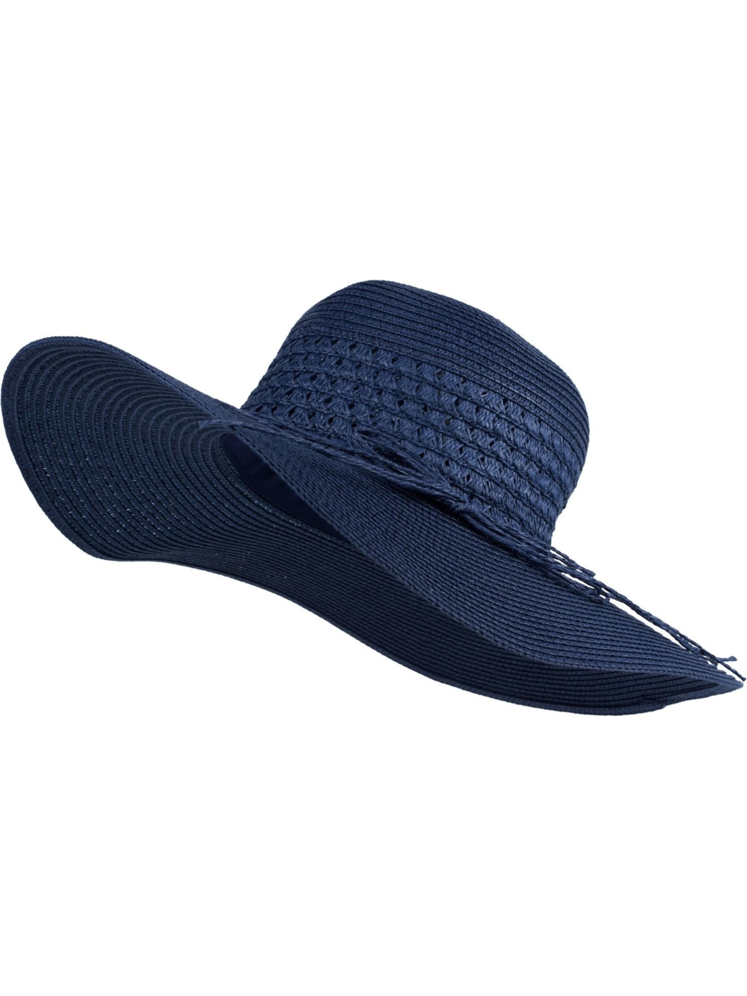styleBREAKER Hat 'Großer Sonnenhut mit Hutband und Schleife Strohhut' in Blue: front