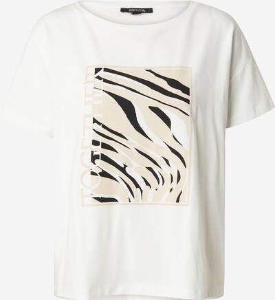 COMMA T-shirt i beige / svart / vit, Produktvy