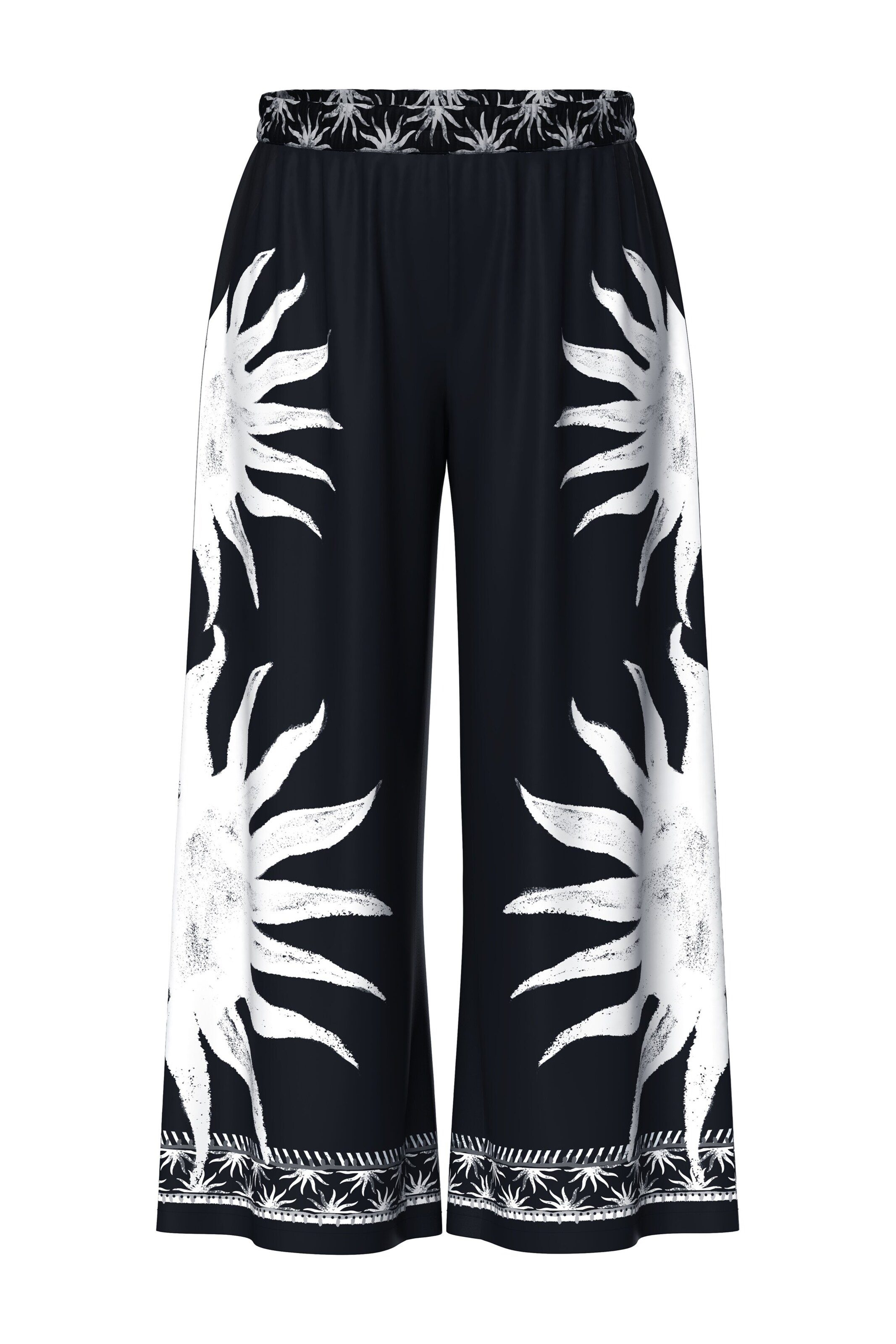 Ulla Popken Loosefit Hose in Schwarz: Vorderseite