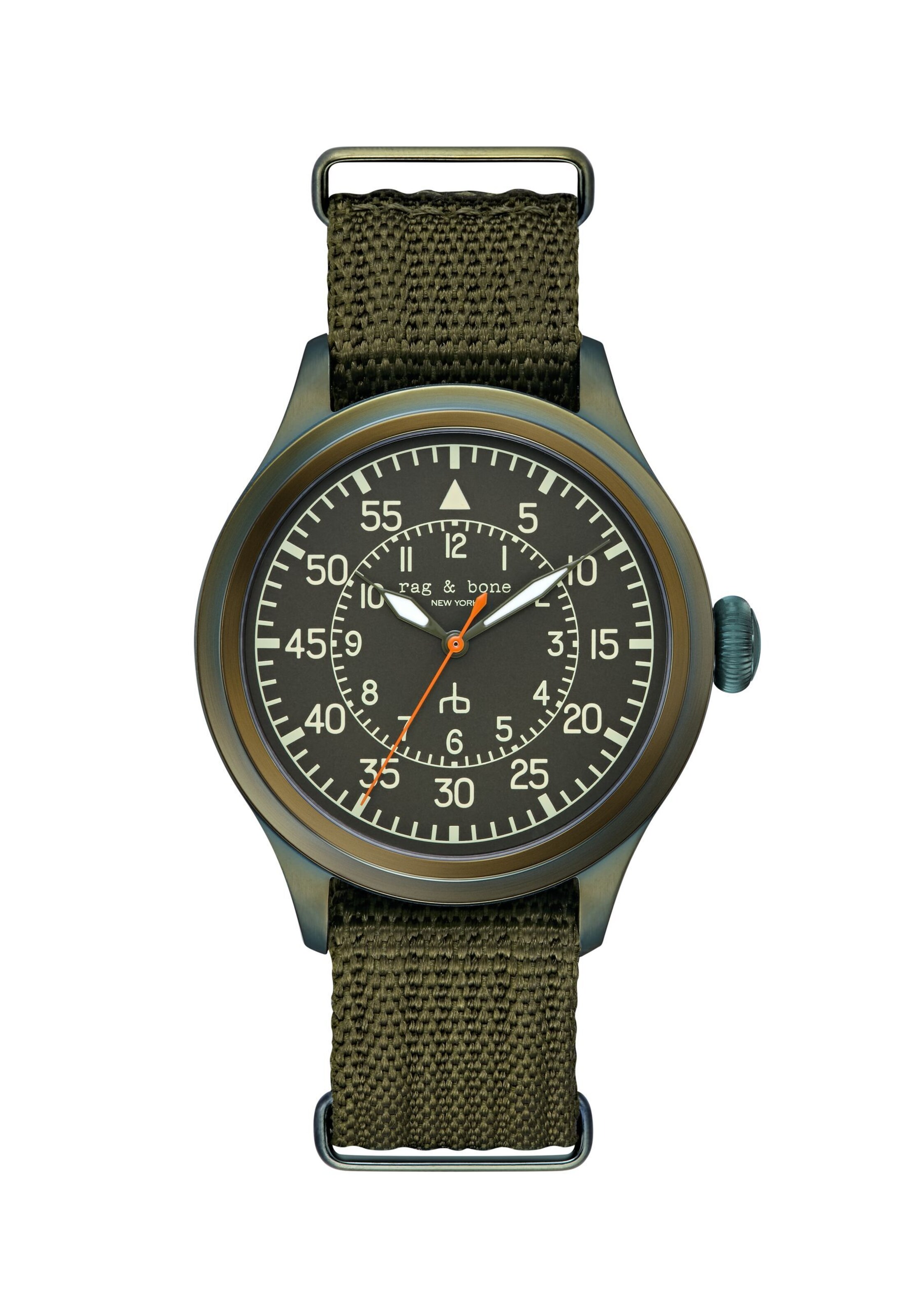 rag & bone Analoog horloge 'Archer' in Groen: voorkant