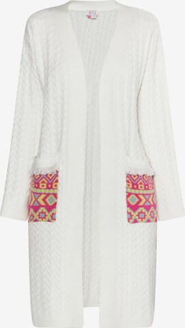 IZIA Knit Cardigan in White: front