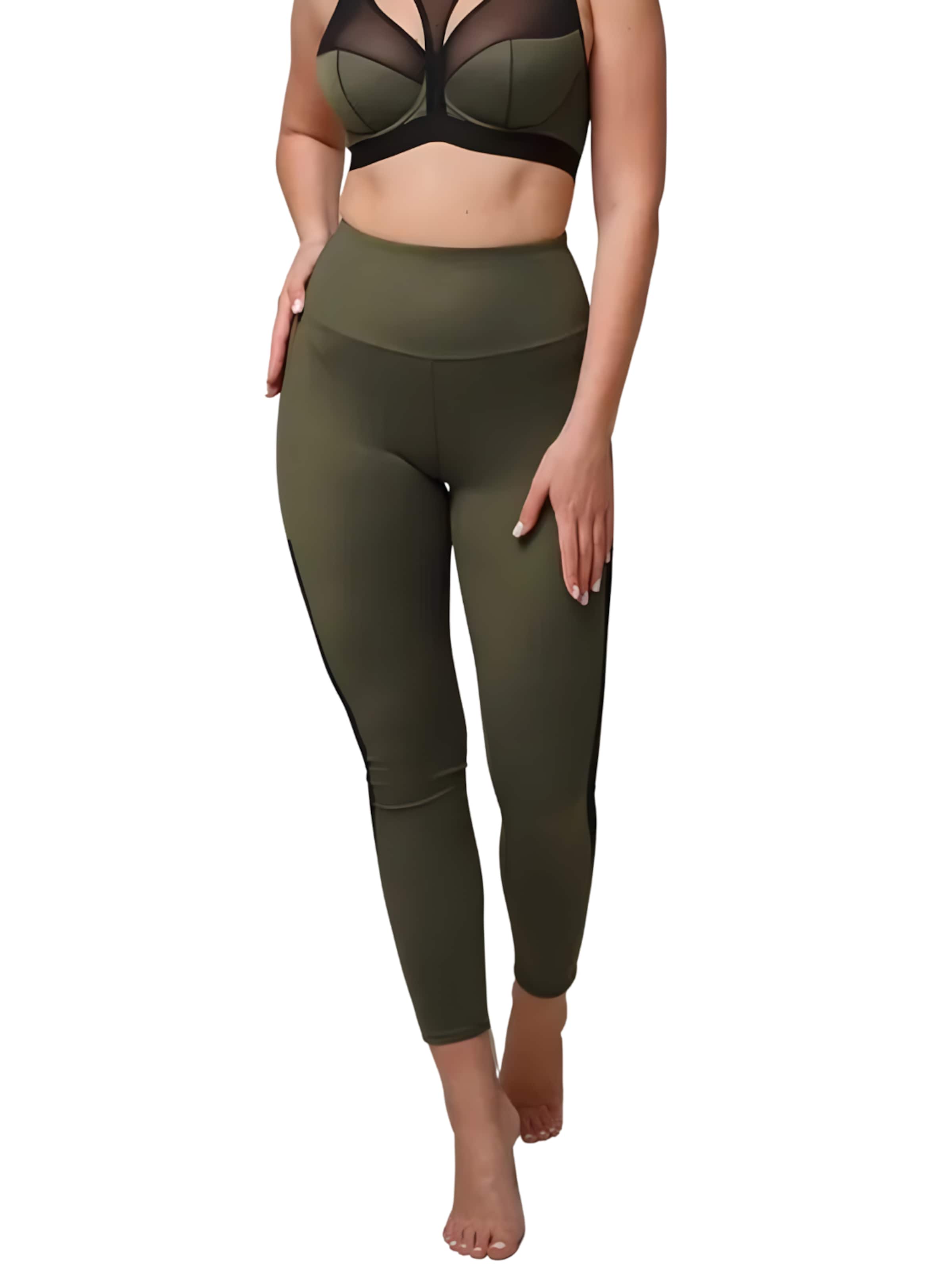 MILENKA Skinny Leggings in Green: front