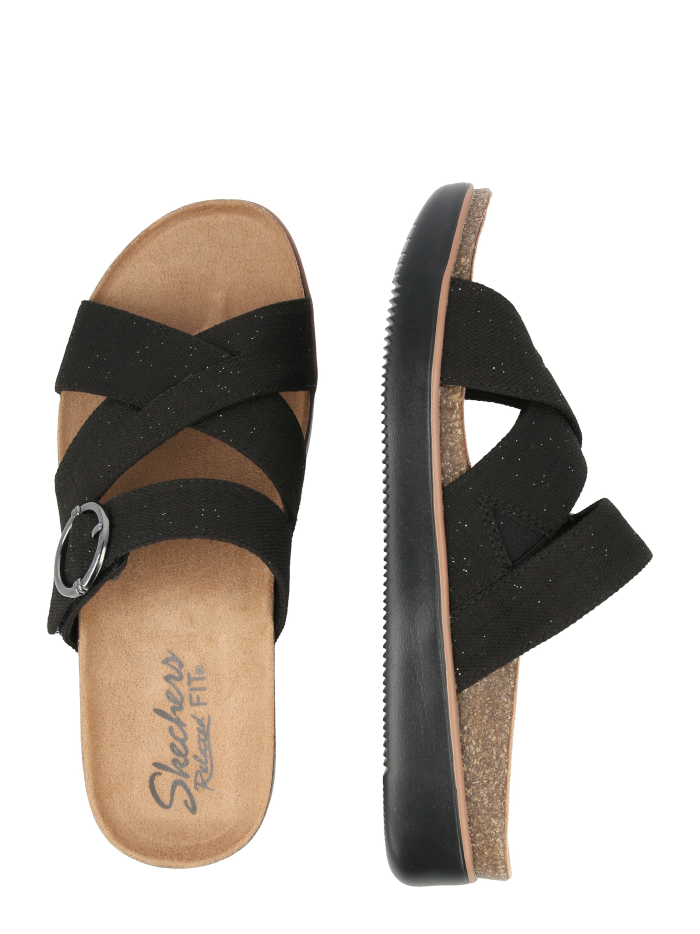 SKECHERS Muiltjes in Zwart