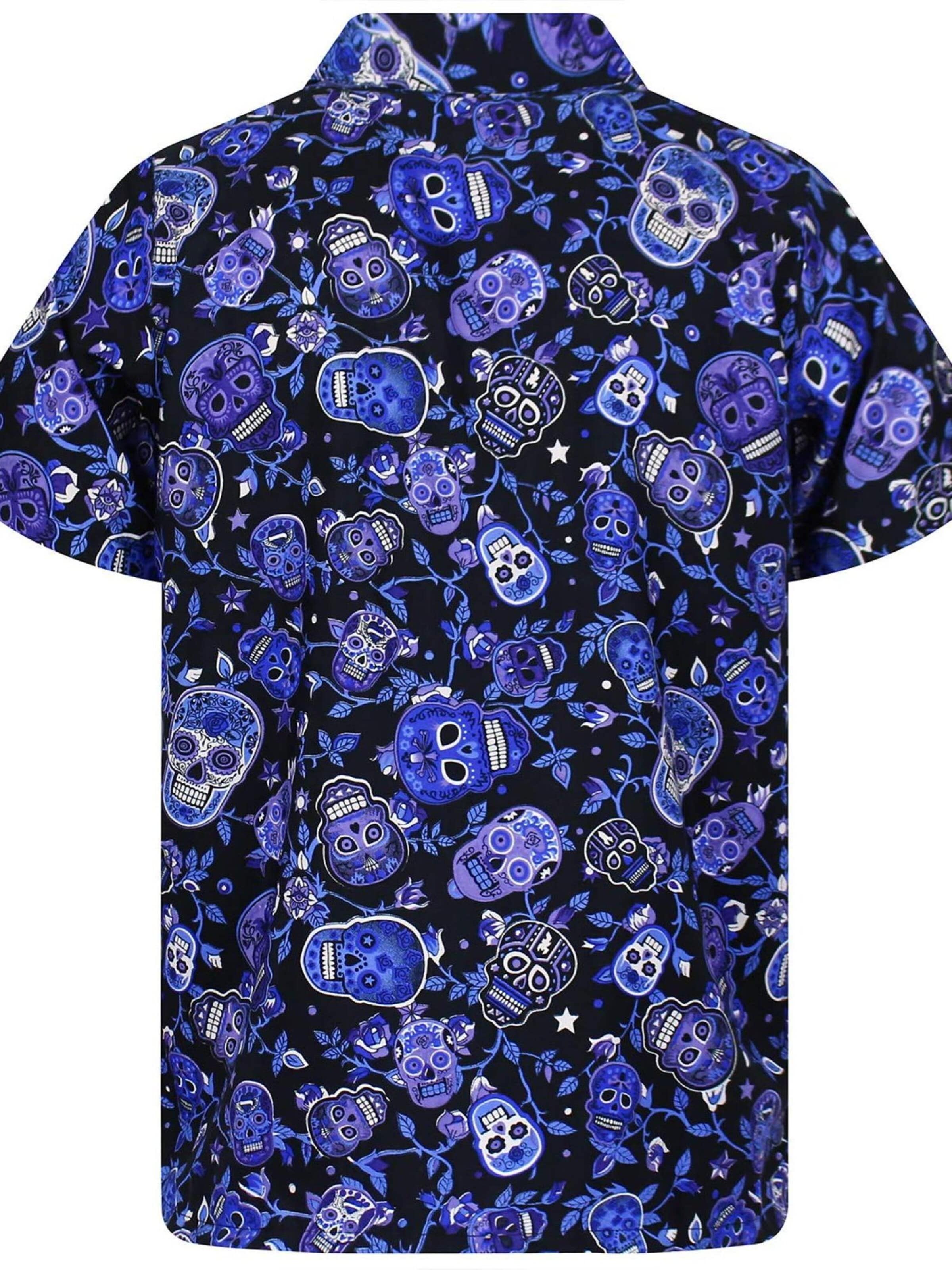 Maglietta 'Skull' di King Kameha in blu