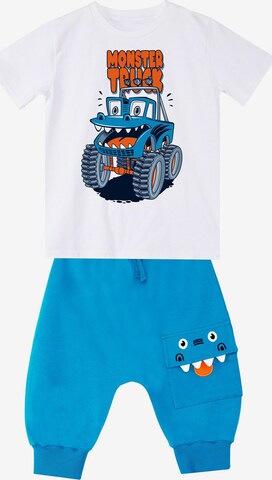 DENO Kids Tracksuit 'Funny Truck' in Blue: front