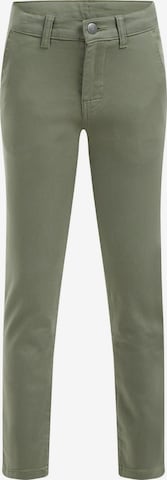 WE Fashion Slim fit Pants in Green: front