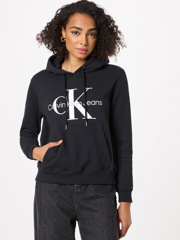 Sweat-shirt Calvin Klein Jeans en noir : devant