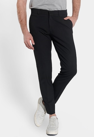 Steffen Klein Slimfit Broek in Zwart: voorkant
