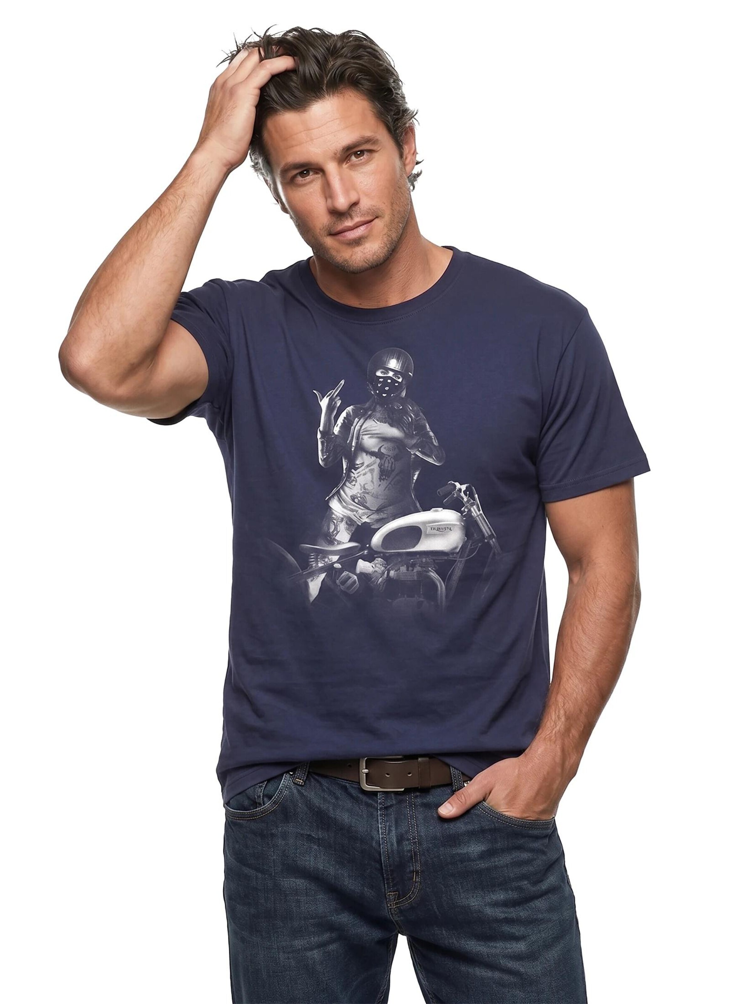 MAKAYA Shirt 'TriumphGirl' in Blue