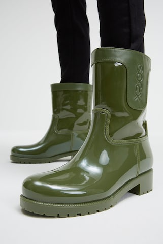 Soccx Regenstiefel mit Logo-Prägung in Grün: Vorderseite